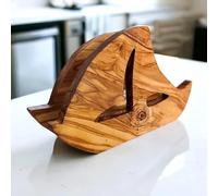 Olive Wood Napkin and Tissues Holder | Ideal for Decorating The Dinner Table | Practical Accessory in The Kitchen Table Dining Room Counter Tops | Indoor Outdoor Picnic Restaurants Cafe (Boat)