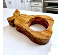 Olive Wood Napkin and Tissues Holder | Ideal for Decorating The Dinner Table | Practical Accessory in The Kitchen Table Dining Room Counter Tops | Indoor Outdoor Picnic Restaurants Cafe (Pear)
