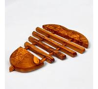 Olive Wood Paper Towel Holder - Rustic Kitchen Countertop Organizer