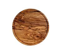 Olive Wood Round Pizza Board - Round Wooden Chopping Board (25cm)