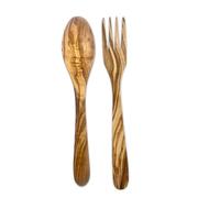 Olive Wood Salad Servers, Handcrafted Olive Wood 30 cm Salad Servers Set of Spoon Fork, Gift for Her