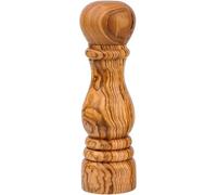 Olive Wood Salt or Pepper Mill, Handcrafted Salt Grinder, Refillable Pepper Mill with Adjustable Coarse Settings, Durable Salt or Pepper Grinder, Wood Spice Mill for Your Kitchen (14 cm)