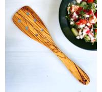 Olive Wood Simple Spatula with Holes 30 cm, Frying Spatula, Kitchen Utensils, Natural, Handmade