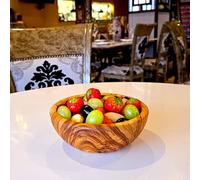 Olive Wood Small Handcrafted Wooden Bowl for Dips Snacks Salad