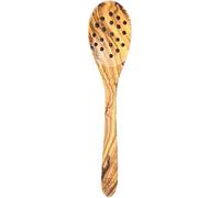 Olive Wood Strainer Spoon for Cooking, Handcrafted Slotted Spoon, Long Handle & Durable Skimmer Spoon for Cooking