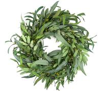 Olive Wreath for Front Door 22 inch, Greenery All Season Wreath with Olive Leaf Fruit, Home Decoration for Outdoor Living Room Indoor Wall and Outside Summer All Season Wedding
