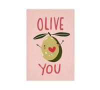 Olive You Pun Canvas Poster for Living Room Decor Gift