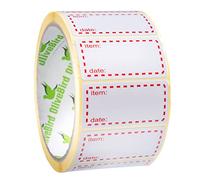 OliveBird 1,000 x Freezer Labels On Roll, Size 50x25mm, White and Red Date Labels for Food Self Adhesive