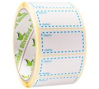 OliveBird 500 x Freezer Labels On Roll, Size 50x25mm, Blue and White Date Labels for Food Self Adhesive
