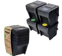 OliveBird Rubbish Bin Waste Bin Separation system 100L - 4x25L bin Eco-Sorter Waste Sorter 4 Sticker Colours