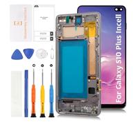 Olivechard InCell S10 Plus Display Screen Replacement (No Fingerprint Function) for Samsung Galaxy S10 Plus with Midnight Black Frame G975F/DS G975U G975W LCD Screen Touch Digitizer Assembly