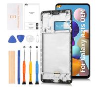 Olivechard Original A21s OEM Screen LCD Display +Black Frame for Samsung Galaxy A21S A217F A217M 6.5" LCD Screen Display Replacement Touch Digitizer Assembly Kit