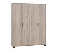Seconique Oliver 4 Door Wardrobe Light Oak Effect