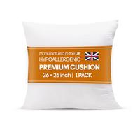 Oliver Bedding Hypoallergenic Premium Cushion inserts 1 Pack, Hollowfibre Stuffed Square Cushion Pillows for Sofa and Bed, Comfortable Anti Allergenic Pad Stuffer Insert Square Pillow (26" x 26")