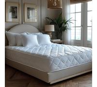 Oliver Bedding Quilted Single Mattress Protector (90x190 cm), Waterproof Mattresses Protector Single Bed, Fits Mattress up to 30cm Deep, Breathable Bed Mattresses Cover, White
