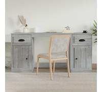 oliver computer desk with 2 doors 2 drawers in grey sonoma oak