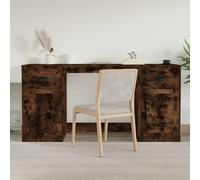 oliver computer desk with 2 doors 2 drawers in smoked oak