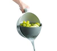 Oliver & Emilia Rotating Kitchen Colander Set 2-in-1 Plastic Strainer, Dishwasher Safe, BPA Free, Food Versatile Draining and Rinsing Tool for Pasta, Vegetables, and Rice - Efficient Water Drainage