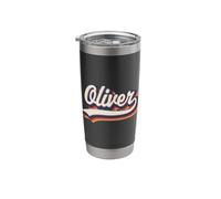 Oliver First Name Retro Groovy Custom Personalized Name Stainless Steel Insulated Tumbler