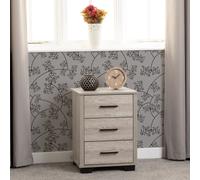 Seconique Oliver 3 Drawer Bedside Light Oak Effect