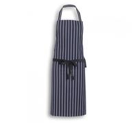 Oliver Harvey Navy/White Butcher's Stripe Bib Apron One Size (Each)