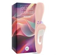 Oliver James Tapping Rabbit Vibrator Wand - Quiet Dual Motor Sex Toy 7 Vibration and 7 Tapping Modes | G Spot Clitoral Stimulator Waterproof Body-Safe Silicone Dildo for Women and Couples Sex Toys