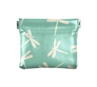 Oliver Jeffers Style Dragonfly Marshmallow Jade Women's Leather Coin Purses Pouches Portable Jewelry Organizer for Woman Girl