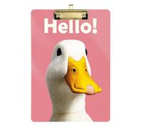 Oliver Jeffers Style Mallard Duck Hello auto clipboard Standard Hole for Nurses Home Contractor Size 9 x 12 Gold