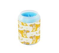 Oliver Jeffers Tigers Cream Gold Portable Dog Cleaner Washer and Massager with Soft Massage Brush Essential For All Pets Owners for Small Medium Dogs & Cat Breeds