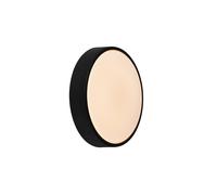 Nordlux Oliver Round Led Outdoor Patio Garden Terrace Plastic Wall Light In Black (Diam) 19.5Cm