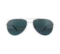 Oliver Peoples Aviator Silver Blue Polarized Sunglasses Silver One Size