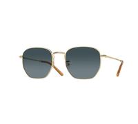Oliver Peoples , Unique Hexagonal Sunglasses with Blue Polarized Glass ,Yellow unisex, Sizes: 51 MM