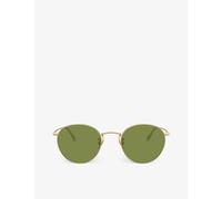 Oliver Peoples Mens Gold Ov1186s Coleridge Sun Metal and Crystal Round Sunglasses 13cm