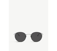 Oliver Peoples Oliver Peoples Ov1186S Coleridge Sun Metal and Crystal Round Sunglasses Silver