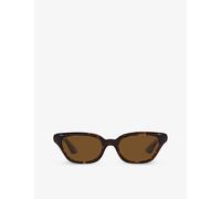 Oliver Peoples Womens Oliver Peoples Ov5512Su Feminino Rectangle-Frame Tortoiseshell-Pattern Acetate Sunglasses Brown
