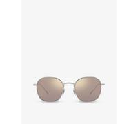 Oliver Peoples Womens Silver Ov1307st Adès Square-frame Titanium Sunglasses