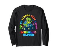 Oliver Schoolchild Personalized Back to School Dino Truck Long Sleeve T-Shirt