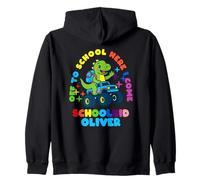 Oliver Schoolchild personalized Back to School Dino Truck Zip Hoodie