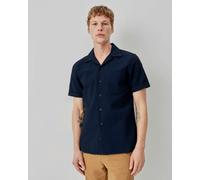 Oliver Sweeney Ravenshead Mens Cotton Seersucker Short Sleeved Shirt - Midnight Stripe - Midnight Stripe - M