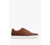 OLIVER SWEENEY Rende Dark Tan Antiqued Leather Cupsole Trainers Mens S