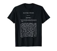 Oliver Twist Charles Dickens First Side Black T-Shirt