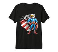 Oliver USA Eagle Patriotic Superhero for Boys Name Oliver Premium T-Shirt