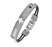 Oliver Weber Men's Bracelet, Steel Collection 504 with Swarovski Crystal, Stainless Steel