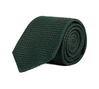 Oliver Wicks Grenadine 100% Silk Tie for Men, Made in Italy, Hand-Finished, Tipped, Small Batch Premium Men's Accessory, Dark Green, One size