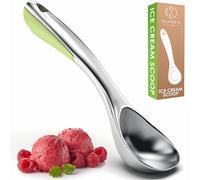 Oliver's Kitchen Ice Cream Scoop - Heavy Duty, Dishwasher Safe, Soft Grip | Heavy duty weighted metal ice cream scoop with soft grip handle - powers through hard frozen ice cream, dishwasher safe