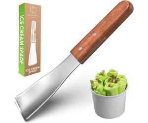 Oliver's Kitchen ® Ice Cream Scoop & Spade - Create 'Instagram-Worthy' Desserts at Home! Premium Quality Ice Cream Scooper with Stylish, Ergonomic Wooden Handle