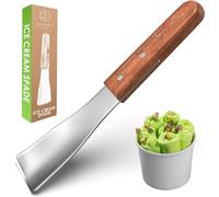 Oliver's Kitchen Ice Cream Spade & Scoop for Hard Ice Cream, Wooden Handle | Flat stainless steel ice cream spade, wooden handle - slices through hard frozen ice cream, gelato and sorbet. Hand wash only