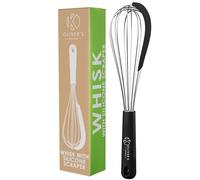 Oliver's Kitchen ® Balloon Whisk with Built-in Silicone Scraper to Catch Every Drop- Ideal for Baking & Home Cooking - Beat & Mix Eggs - Batter, Froth and Stir - Comfortable Handle - Easy to Clean