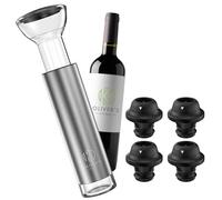 Oliver's Kitchen Vacuum Wine Saver Set Pump in Silver Oliver's Kitchen Silver