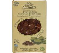 Olive's Earth Greek Green Olives Marinated with Chili Pepper Chalkidiki Variety, 200 g (Pack of 4 - Total 800 g)